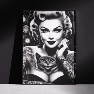 Old School Alternative Tattooed Girl Poster