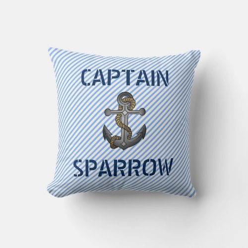 Old School Anchor Tattoo Nautical Themed Throw Pillow