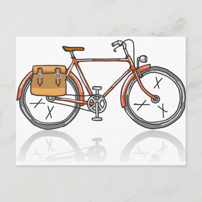 Old School Bicycle Sketch Postcard (Front)