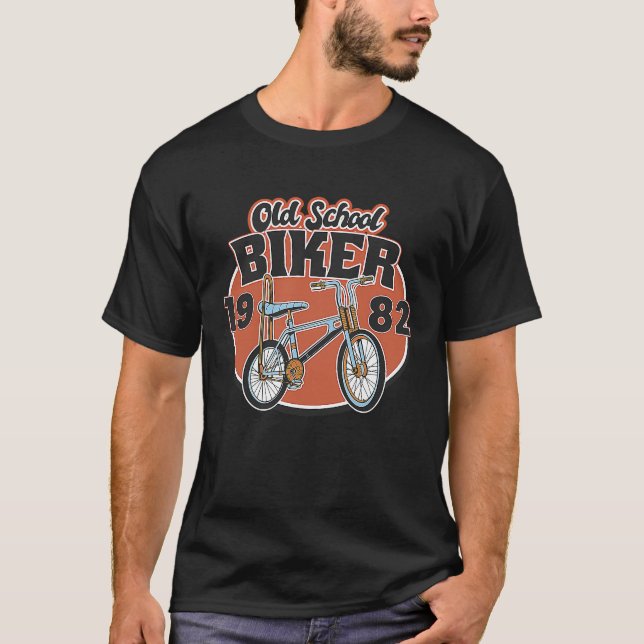 Old School Biker 1982 41st Birthday T-Shirt (Front)