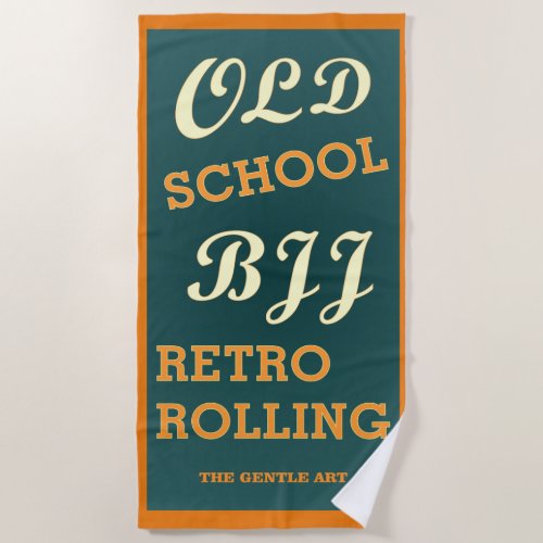 Old School BJJ Retro Rolling gym Beach Towel