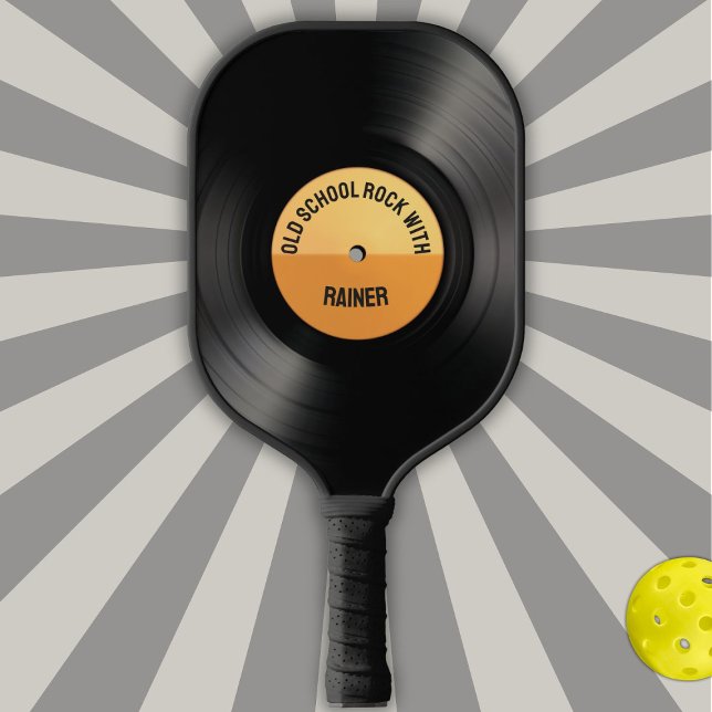 Old School Black Vinyl Record Phonograph Pickleball Paddle (Creator Uploaded)