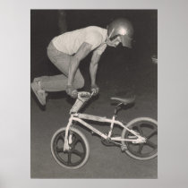 Old school BMX freestyle rider, 1986 Poster