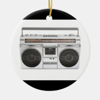 Old School Boombox Radio Ceramic Ornament by VoXeeD at Zazzle