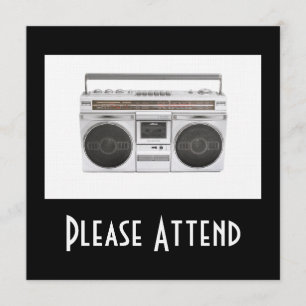 Old School Boombox Radio Invitation