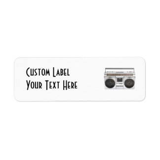 Old School Boombox Radio Label