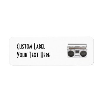 Old School Boombox Radio Label by VoXeeD at Zazzle
