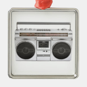 Old School Boombox Radio Metal Ornament