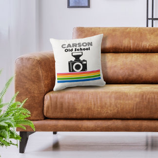 Old School Camera Throw Pillow