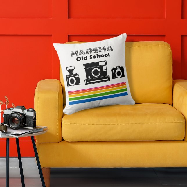 Old School Cameras Throw Pillow (Creator Uploaded)