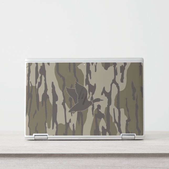 Old School Camo Duck Hunting Bottomland Camo HP Laptop Skin (Front)