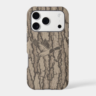Old School Camo Duck Hunting, Oak Tree Bark Camo iPhone 17 Pro Case