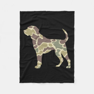 Old School Camo Hunting Dog Fleece Blanket