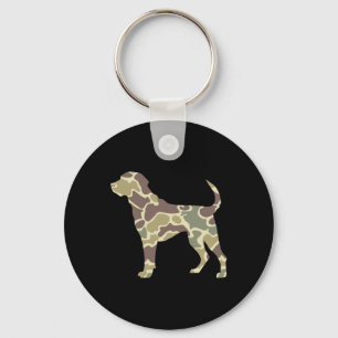 Old School Camo Hunting Dog Keychain