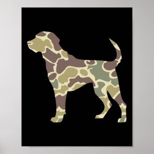 Old School Camo Hunting Dog  Poster