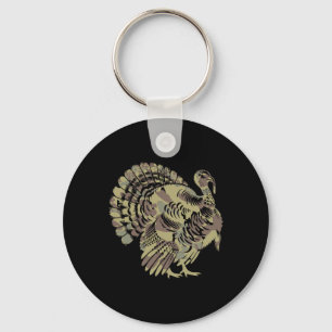 Old School Camo Turkey Hunting Thankgiving Gift  Keychain