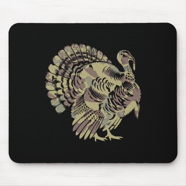 Old School Camo Turkey Hunting Thankgiving Gift  Mouse Pad (Front)