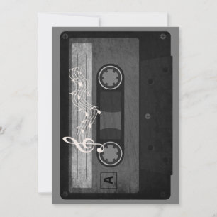 Old School Cassette distressed Invitation