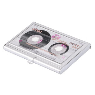 Old school cassette tape case for business cards