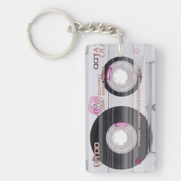 Old school cassette tape keychain