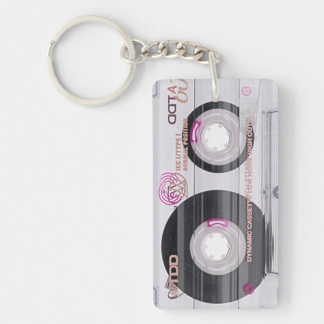 Old school cassette tape keychain (Front)