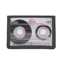 Old school cassette tape tri-fold wallet