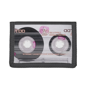Old school cassette tape trifold wallet