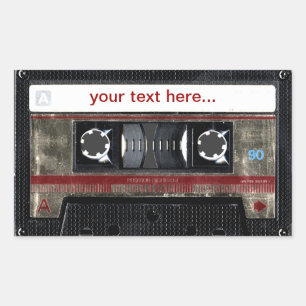 Old School Cassette w/ Customizable Text Sticker