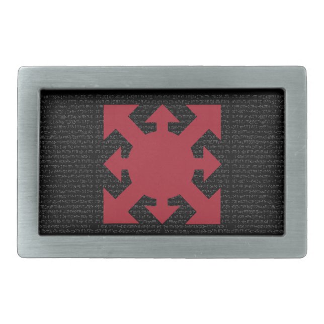 Old School Chaos Star Rectangular Belt Buckle (Front)