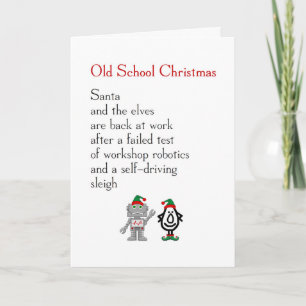 Old School Christmas - funny Merry Christmas poem Holiday Card