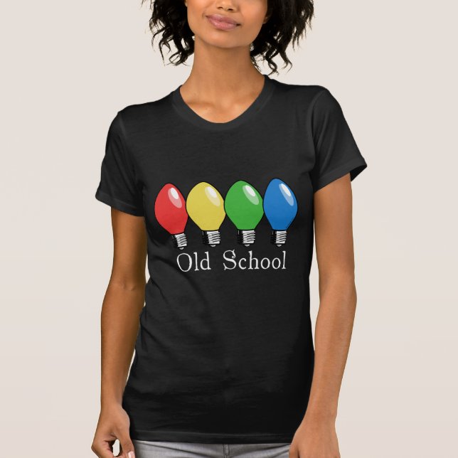 Old School Christmas Tree Lights T-Shirt (Front)
