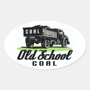 OLD SCHOOL COAL OVAL STICKER