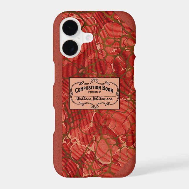 Old School Composition Notebook Iphone Case (Back)