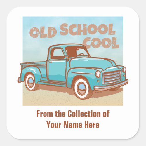 Old School Cool Pickup Truck Bookplate