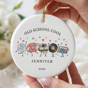 Old School Cool Retro Ceramic Ornament