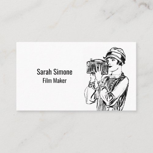 Old School Cool Videographer Business Card