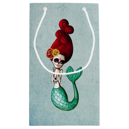 Old School Day of The Dead Mermaid Small Gift Bag