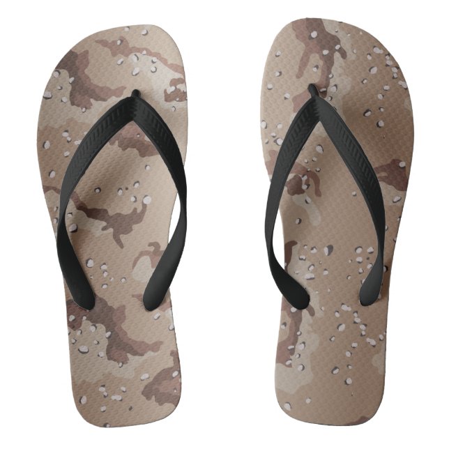 Old School Desert Camo Flip Flops (Footbed)