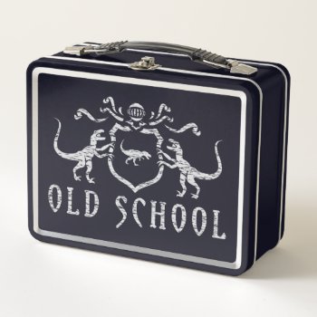 Old School Dinosaurs Coat Of Arms Metal Lunch Box by LVMENES at Zazzle