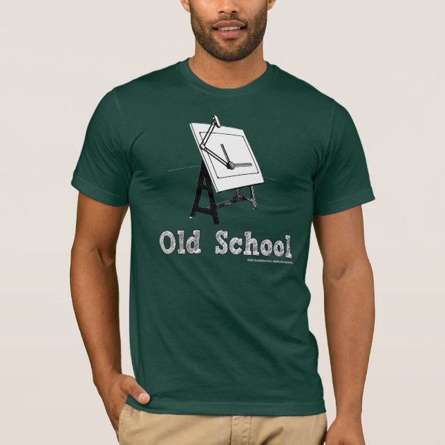 Old-School-Drafting-Board-white T-Shirt (Front)