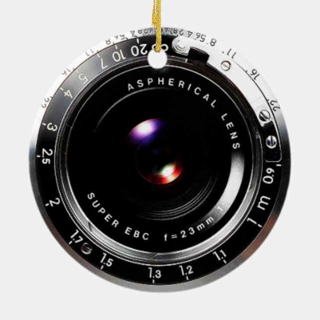 Old School Film Camera Ceramic Ornament (Back)