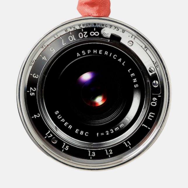 Old School Film Camera Metal Ornament (Front)