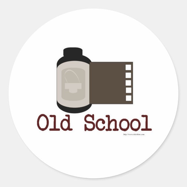 Old School Film Fan Classic Round Sticker (Front)