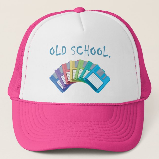old school floppy disks trucker hat (Front)