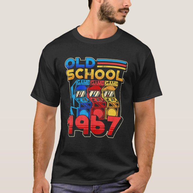 Old School Gamer Birthday 1967 Retro Arcade Game M T-Shirt (Front)