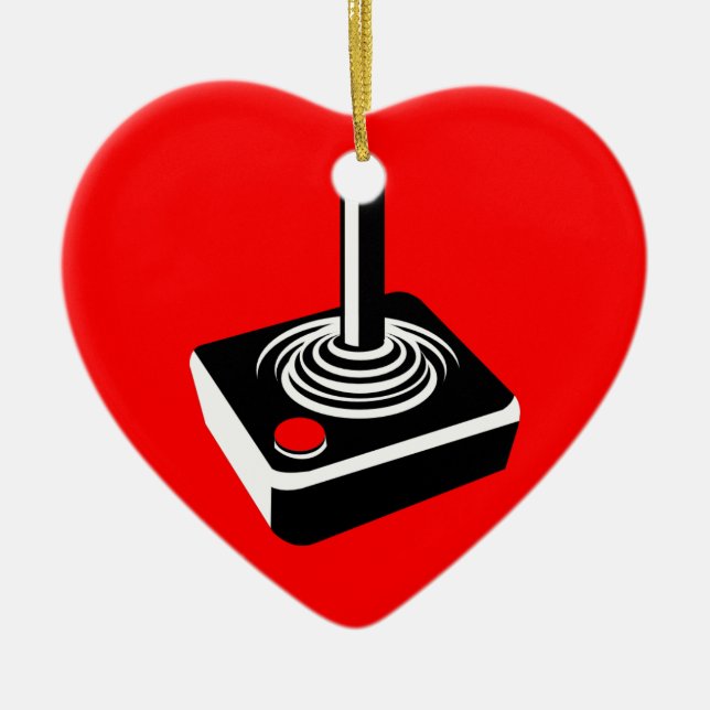 Old School Gaming Love Ceramic Ornament (Front)
