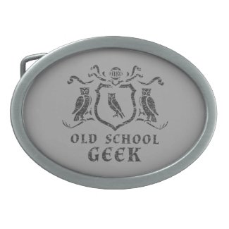 Old School Geek Owl Belt Buckle