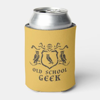 Old School Geek Owl Can Cooler by LVMENES at Zazzle