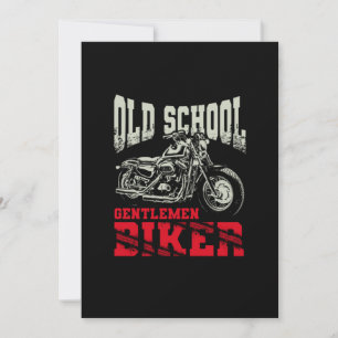 Old School Gentlemen Biker Motorcycle Invitation