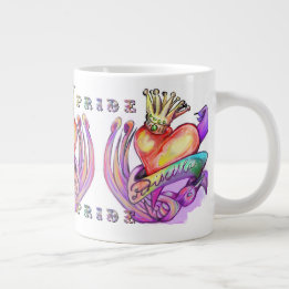 Old school heart tattoo and pride  giant coffee mug